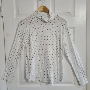 LOFT white and black dots turtleneck size L  *C4